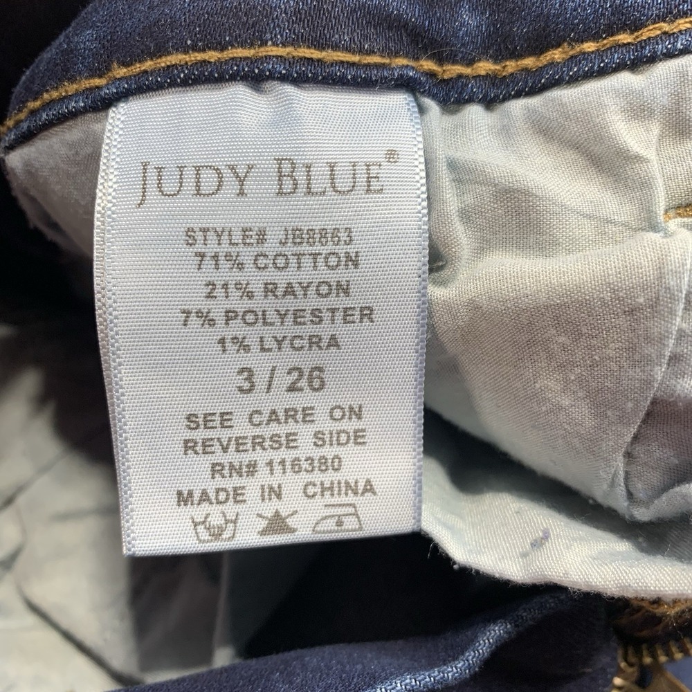 Judy Blue Womens 3 26 Mid Rise Skinny Jeans Dark Wash Stretch Denim - Picture 4 of 8